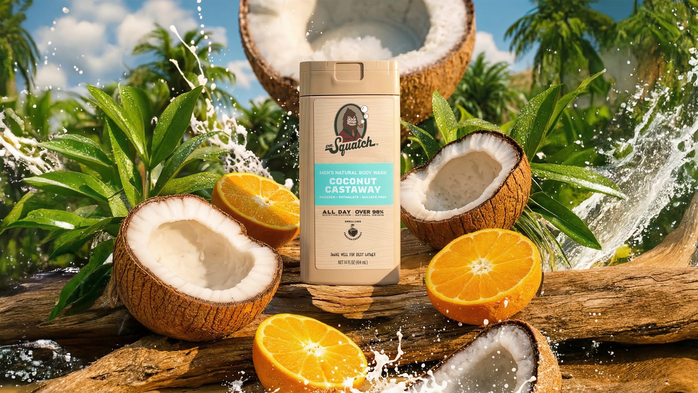 14 oz Coconut Castaway Body Wash - Premium Outdoor Clean